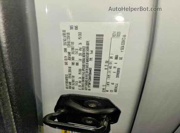1FTMF1CB6KFB64405 2019 FORD F150 White Vista del compartimento del motor