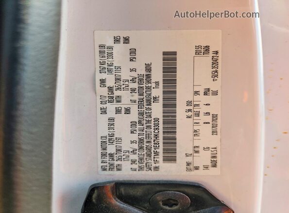 1FTMF1E87HKC93030 2017 FORD F150 White Widok komory silnika