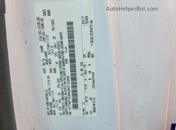 1FTMF1E89GKF13265 2016 FORD F150 White Engine compartment view