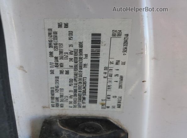 1FTMF1EB0JKC85773 2018 FORD F150 Белый Вид наклейки с VIN-кодом