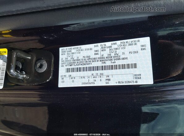 1FTMF1L53TKD81011 2026 FORD F150 Black Շարժիչի բաժամունքի տեսք