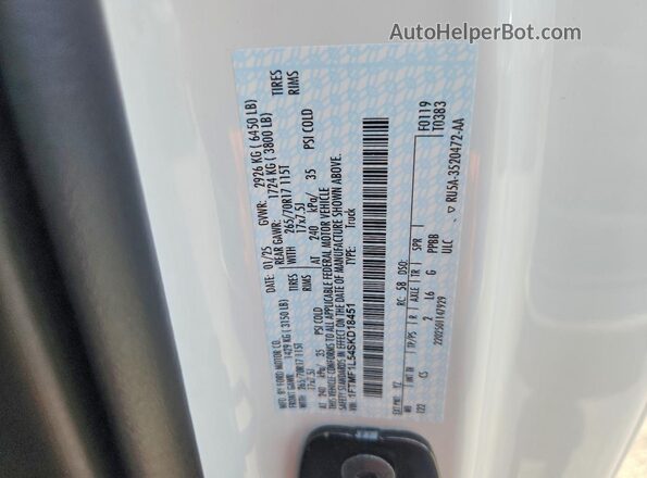 1FTMF1L54SKD18451 2025 FORD F150 White ძრავის განყოფილების ხედი