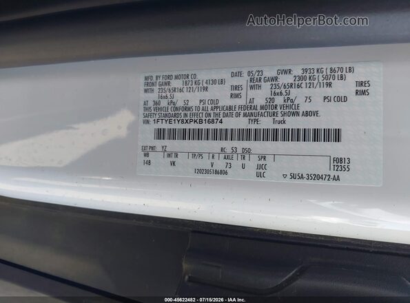 1FTYE1Y8XPKB16874 2023 FORD TRANSIT Белый Вид подкапотного пространства