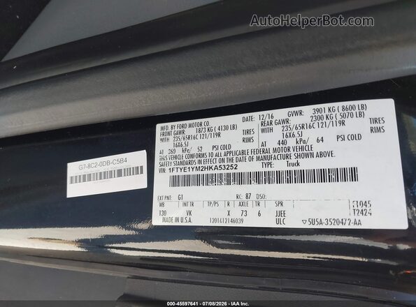 1FTYE1YM2HKA53252 2017 FORD TRANSIT-150 Black Widok komory silnika