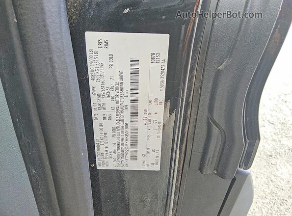 1FTYR2CMXHKB01906 2017 FORD TRANSIT Black Widok naklejki z numerem VIN