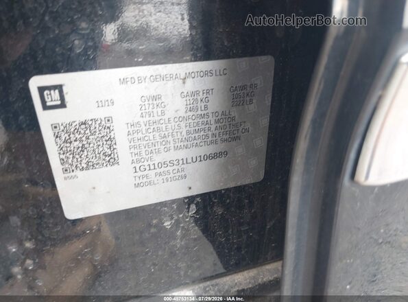 1G1105S31LU106889 2020 CHEVROLET IMPALA Черный Вид подкапотного пространства