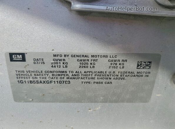 1G11B5SAXGF110703 2016 CHEVROLET MALIBU Silver Вид підкапотного простору