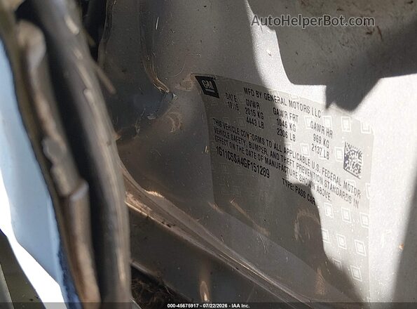1G11C5SA4GF151289 2016 CHEVROLET MALIBU Silver Вид підкапотного простору
