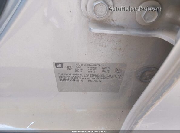 1G11E5SA5GF159332 2016 CHEVROLET MALIBU Серебряный Вид подкапотного пространства