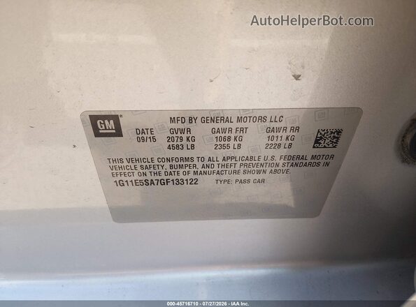 1G11E5SA7GF133122 2016 CHEVROLET MALIBU Серебряный Вид подкапотного пространства