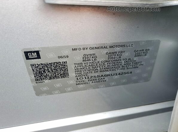 1G11Z5SA6KU142564 2019 CHEVROLET IMPALA Silver Շարժիչի բաժամունքի տեսք