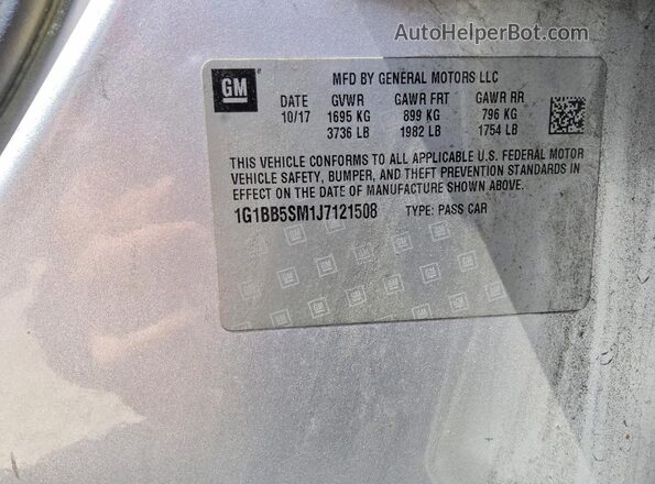 1G1BB5SM1J7121508 2018 CHEVROLET CRUZE Silver Engine compartment view