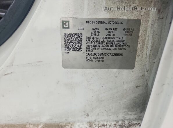 1G1BC5SM2K7126506 2019 CHEVROLET CRUZE Белый Вид подкапотного пространства