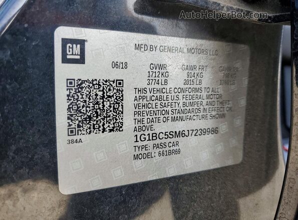 1G1BC5SM6J7239986 2018 CHEVROLET CRUZE Black Շարժիչի բաժամունքի տեսք