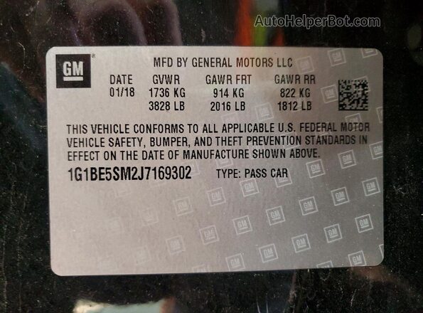 1G1BE5SM2J7169302 2018 CHEVROLET CRUZE Черный Вид подкапотного пространства