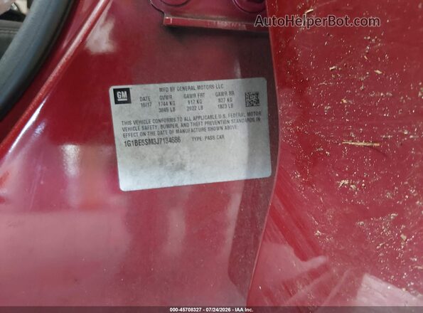 1G1BE5SM3J7134686 2018 CHEVROLET CRUZE Red Widok komory silnika