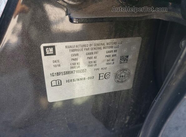 1G1BF5SM6H7169357 2017 CHEVROLET CRUZE Charcoal Вид підкапотного простору