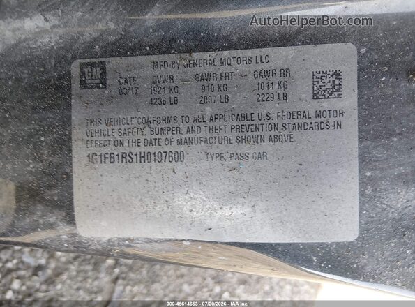 1G1FB1RS1H0197800 2017 CHEVROLET CAMARO Gray Engine compartment view