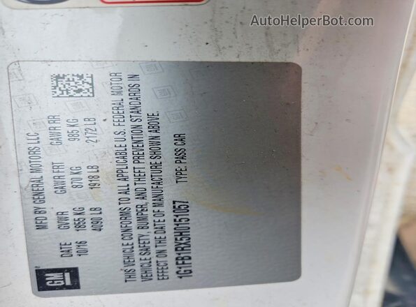 1G1FB1RX5H0151057 2017 CHEVROLET CAMARO White Շարժիչի բաժամունքի տեսք
