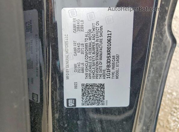 1G1FB3DSXR0106317 2024 CHEVROLET CAMARO Черный Вид наклейки с VIN-кодом