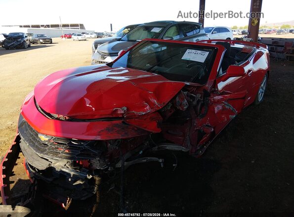 1G1FB3DX1P0156421 2023 CHEVROLET CAMARO Red წინა მარცხენა ხედი სამი მეოთხედიდან