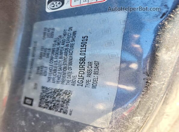 1G1FD1RS8L0115015 2020 CHEVROLET CAMARO Gray ძრავის განყოფილების ხედი