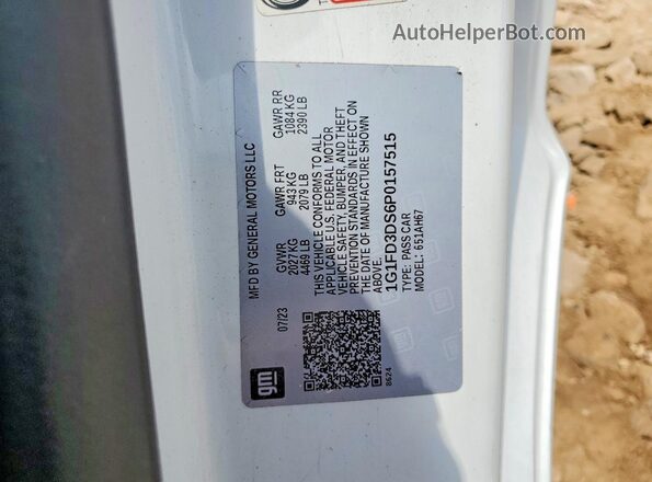 1G1FD3DS6P0157515 2023 CHEVROLET CAMARO White Vista del compartimento del motor