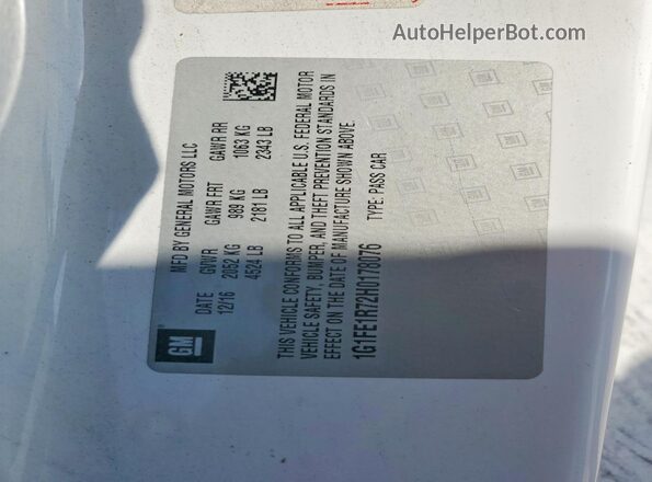 1G1FE1R72H0178076 2017 CHEVROLET CAMARO White Widok naklejki z numerem VIN