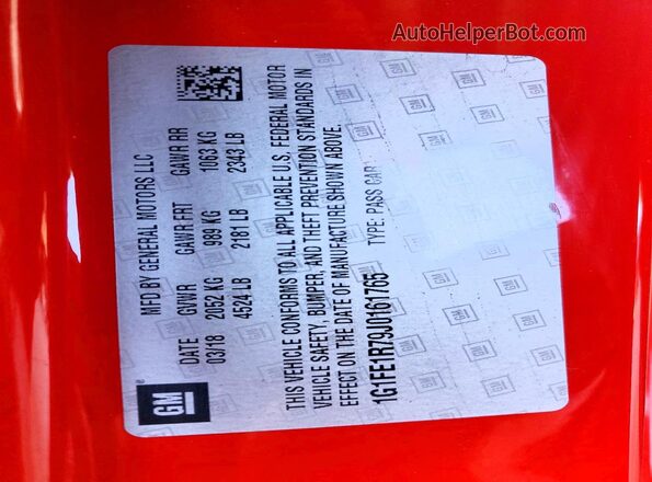 1G1FE1R79J0161765 2018 CHEVROLET CAMARO Red Շարժիչի բաժամունքի տեսք