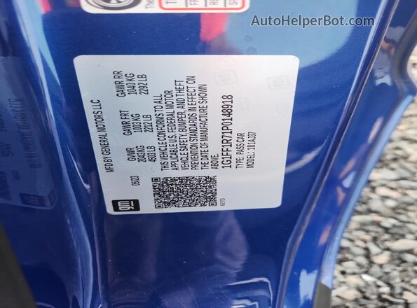 1G1FF1R71P0148918 2023 CHEVROLET CAMARO Blue Вид підкапотного простору