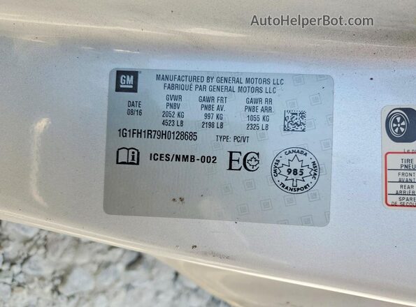 1G1FH1R79H0128685 2017 CHEVROLET CAMARO Silver Вид підкапотного простору
