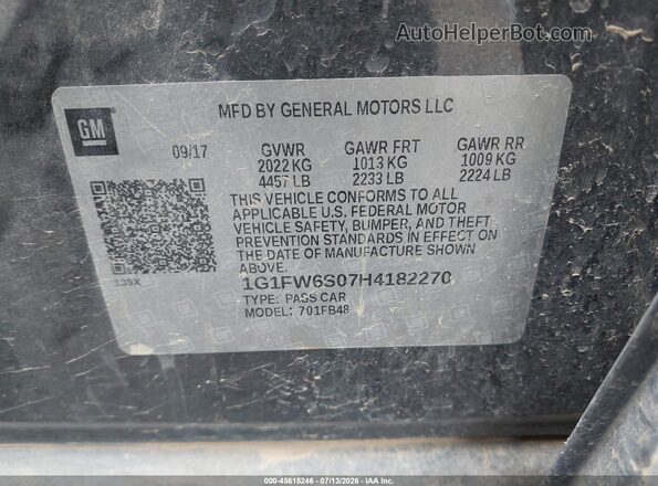 1G1FW6S07H4182270 2017 CHEVROLET BOLT Серый Вид подкапотного пространства
