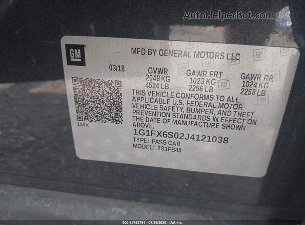 1G1FX6S02J4121038 2018 CHEVROLET BOLT Gray ძრავის განყოფილების ხედი