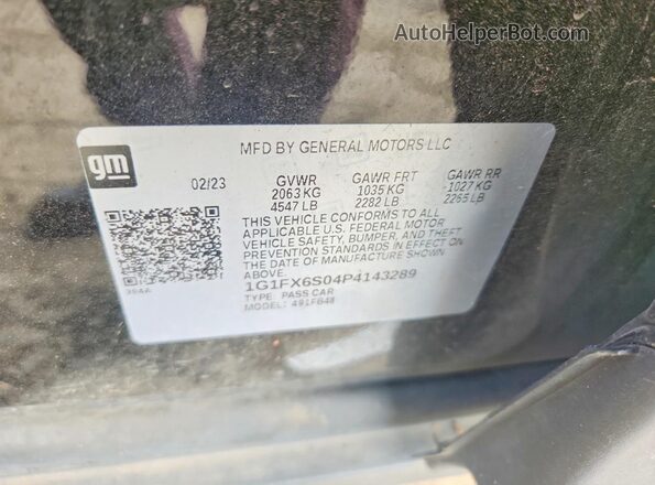1G1FX6S04P4143289 2023 CHEVROLET BOLT Черный Вид подкапотного пространства