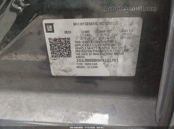 1G1JB5SB5K4101761 2019 CHEVROLET SONIC Gray Շարժիչի բաժամունքի տեսք
