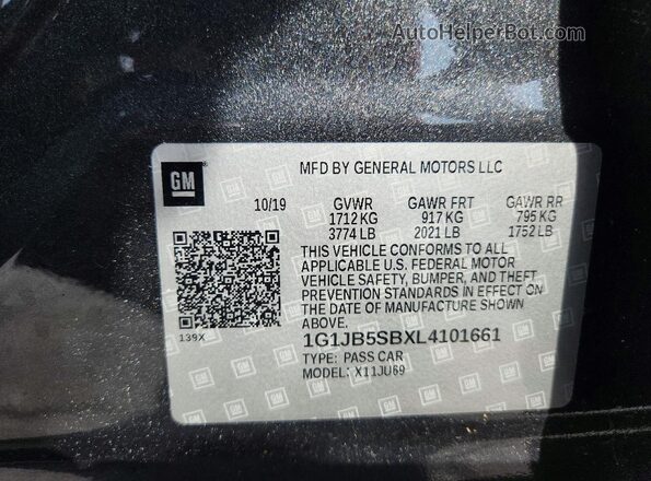 1G1JB5SBXL4101661 2020 CHEVROLET SONIC Серый Вид подкапотного пространства