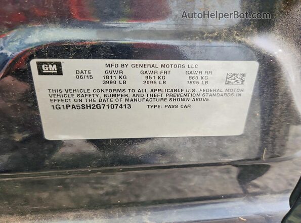 1G1PA5SH2G7107413 2016 CHEVROLET CRUZE Blue VIN sticker view