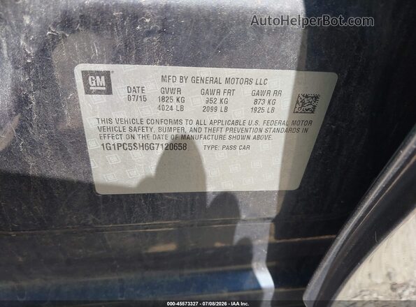 1G1PC5SH6G7120658 2016 CHEVROLET CRUZE Blue Вид підкапотного простору