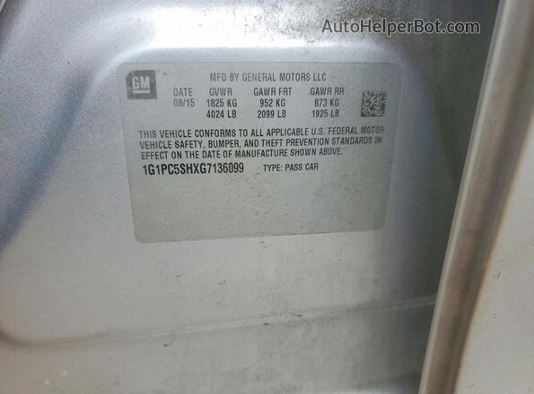 1G1PC5SHXG7136099 2016 CHEVROLET CRUZE Silver Widok komory silnika