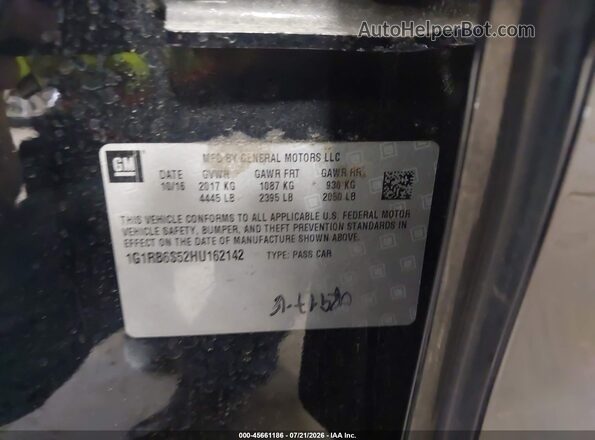 1G1RB6S52HU162142 2017 CHEVROLET VOLT Черный Вид подкапотного пространства