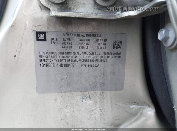 1G1RB6S54HU108406 2017 CHEVROLET VOLT Green Вид підкапотного простору