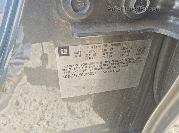 1G1RC6S55GU134833 2016 CHEVROLET VOLT Silver Vista del compartimento del motor