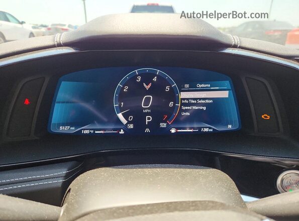 1G1Y62D43L5107182 2020 CHEVROLET CORVETTE Red Вид щитка приладів