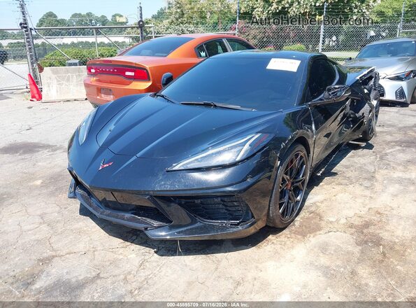 1G1YA2D41M5105687 2021 CHEVROLET CORVETTE Black წინა მარცხენა ხედი სამი მეოთხედიდან