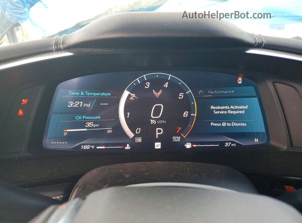 1G1YA2D43M5122152 2021 CHEVROLET CORVETTE Gray ხელსაწყოთა პანელის ხედი