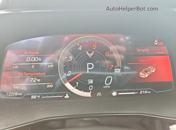 1G1YA2D47N5121815 2022 CHEVROLET CORVETTE Black Вид щитка приладів