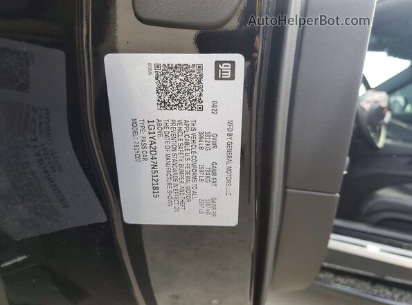 1G1YA2D47N5121815 2022 CHEVROLET CORVETTE Black Вид наклейки з VIN-кодом