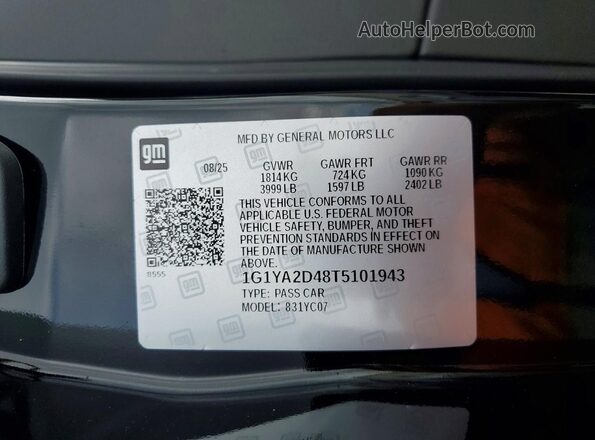 1G1YA2D48T5101943 2026 CHEVROLET CORVETTE Black Widok komory silnika