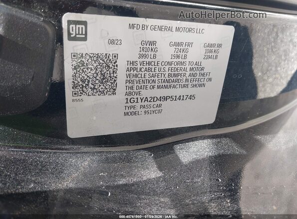 1G1YA2D49P5141745 2023 CHEVROLET CORVETTE Black Շարժիչի բաժամունքի տեսք