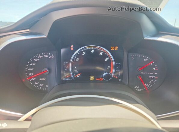 1G1YA2D7XK5109129 2019 CHEVROLET CORVETTE White Instrument cluster view